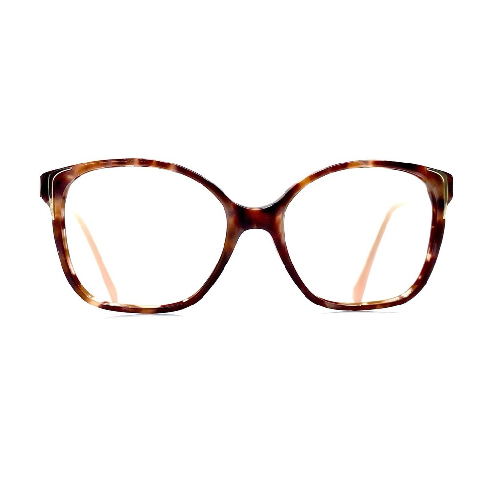 Prada Brown Pink Tortoise Gold Cat Eye Square Glasses Italy SPR 01O 55 17 140